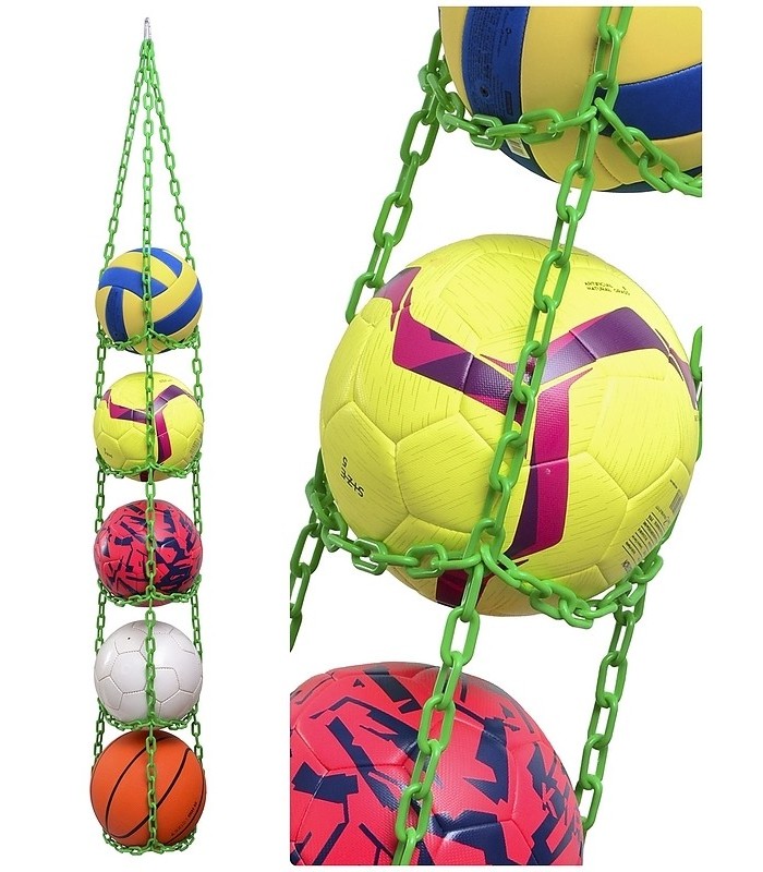 Wieszak na 5 piłek - zielony