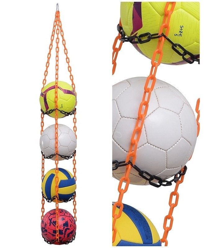 Wieszak na 4 piłki - pomarańczowo-czarny