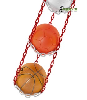 Wieszak na 5 piłek - Czerwono-Biały - v2