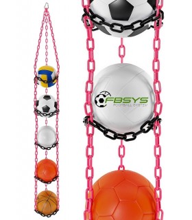 Wieszak na 5 piłek - Różowo-Czarny