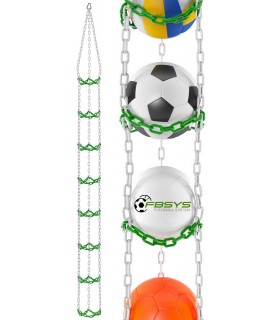 Wieszak na 8 piłek - biało-zielony