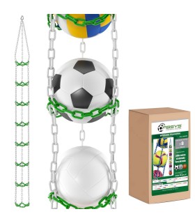 Wieszak na 8 piłek - biało-zielony