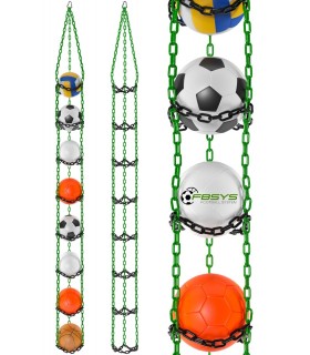 Wieszak na 8 piłek - zielono-czarny