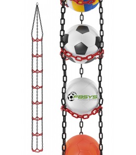 Wieszak na 8 piłek - czarno-czerwony