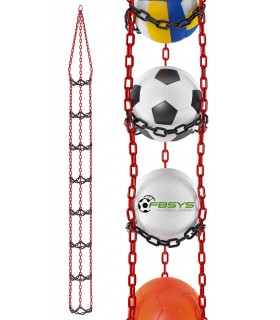 Wieszak na 8 piłek - czerwono-czarny