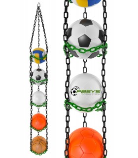 Wieszak na 5 piłek - CZARNO-ZIELONY