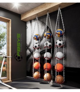 Wieszak na 5 piłek - CZARNO-ZIELONY