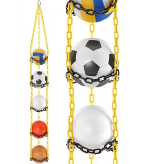 Wieszak na 5 piłek - ŻÓŁTO - CZARNY