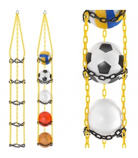 Wieszak na 5 piłek - ŻÓŁTO - CZARNY