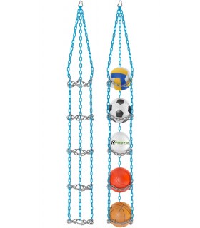 Wieszak na 5 piłek - TURKUS-SREBRNY