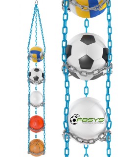 Wieszak na 5 piłek - TURKUS-SREBRNY