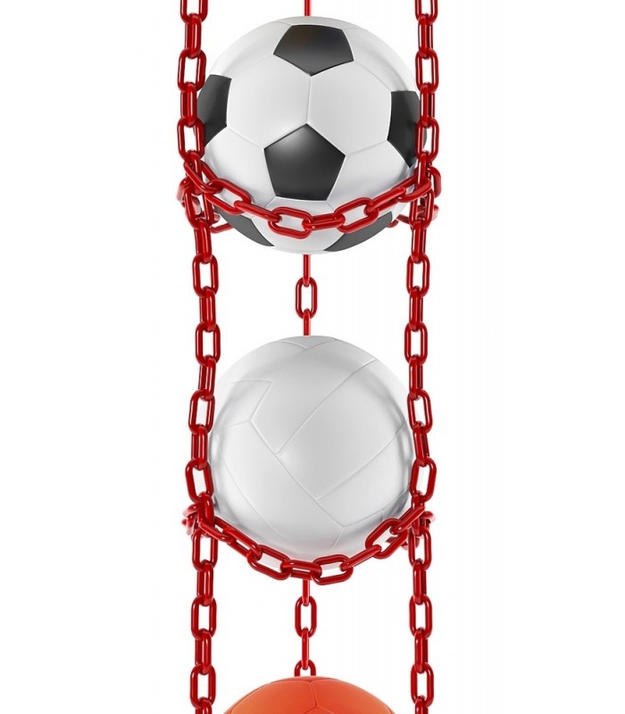 Wieszak na 6 piłek - CZERWONY