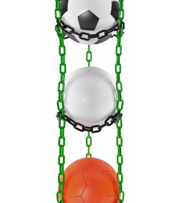 Wieszak na 6 piłek - zielono-czarny