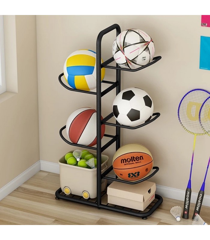 Stojak metalowy na 5 piłek - M5 - czarny