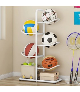 Stojak metalowy na 5 piłek - M5 - biały