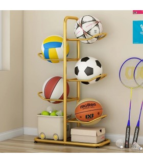 Stojak metalowy na 5 piłek - M5 - złoty