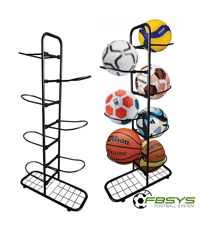 Stojak metalowy na 7 piłek - M7 - czarny
