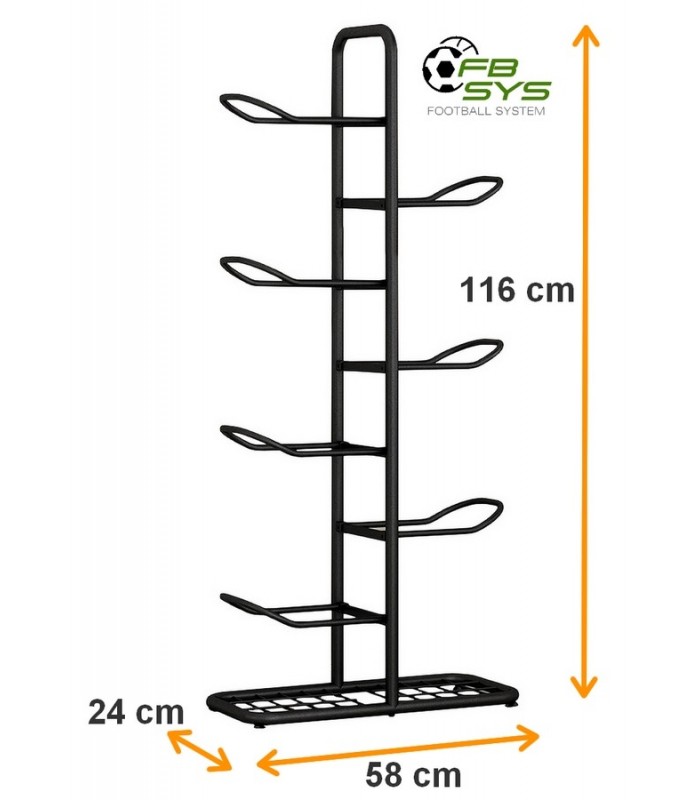 Stojak metalowy na 7 piłek - M7 - czarny