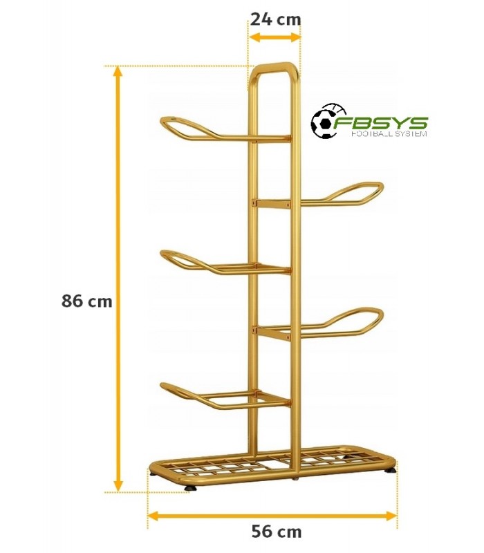 Stojak metalowy na 5 piłek - M5 - złoty