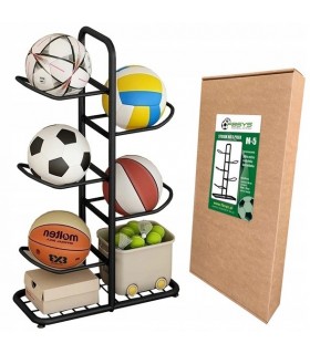 Stojak metalowy na 5 piłek - M5 - czarny