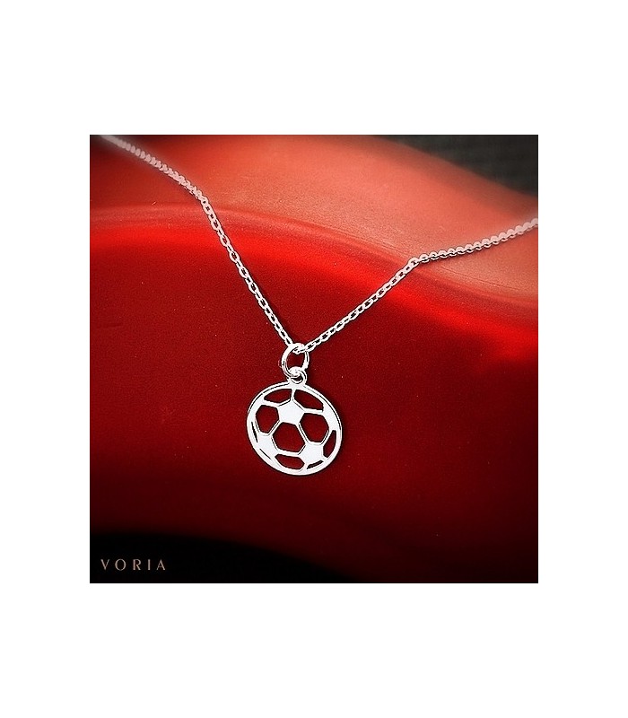50cm - Naszyjnik sportowy PIŁKA NOŻNA - srebro pr925