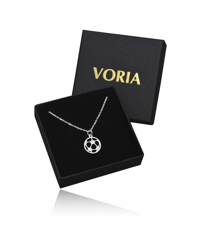 50cm - Naszyjnik sportowy PIŁKA NOŻNA - srebro pr925